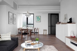 Hvitt og svart interiør i shanghai-leilighet