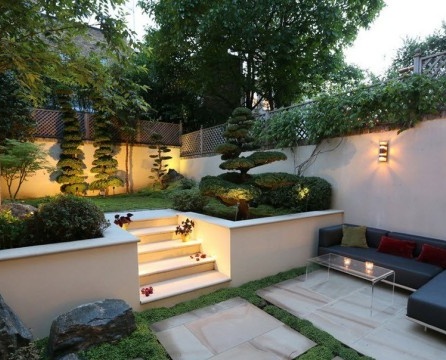 Landscaping of the Japanese courtyard