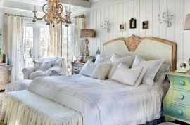 Ošuntělý elegantní styl pro dekorace ložnice