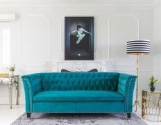 Klädda möbler för ett modernt vardagsrum