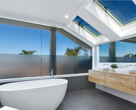 Bathroom with panoramic windows