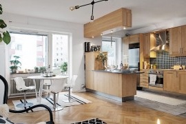 Skandināvu stils modernā zviedru dzīvoklī