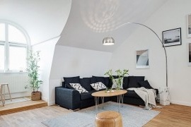 Schwedisches Apartment-Interieur im skandinavischen Stil
