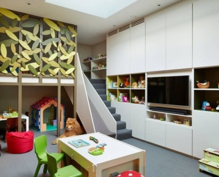 Divu līmeņu bērnu istabas dizains
