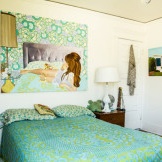 Colorful bedspread for the original bedroom