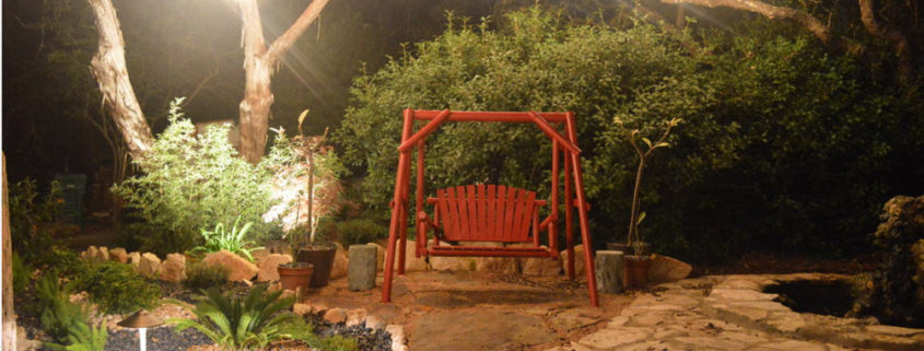 Garden swing as an element of landscape design