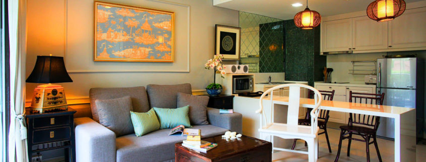Moderne stil for en ett-roms leilighet