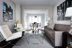 Interiér obývacího pokoje v moderním stylu