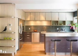 Contemporary corner kitchen design