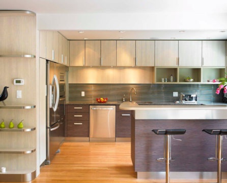 Contemporary corner kitchen design