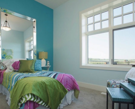 Bright design of a bedroom in a private house