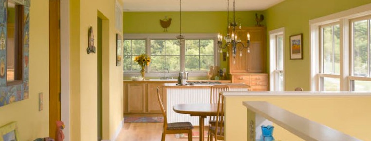 Colore pistacchio in un interno moderno