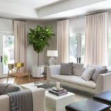 Cieta ziloņkaula krāsa dzīvojamās istabas dizainā