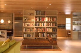 Shelving partition in a modern interior