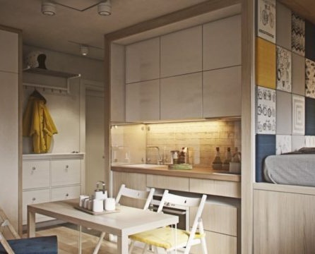 kjøkkenmøbler: kompakte sammenleggbare stoler