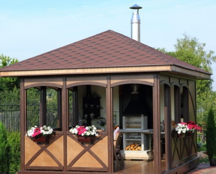 gazebo with barbecue