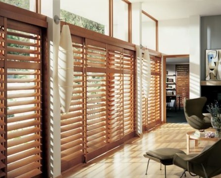 wooden door blinds