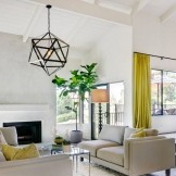 Yellow curtains in a bright interior