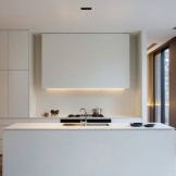 Snow-white kitchen with backlight
