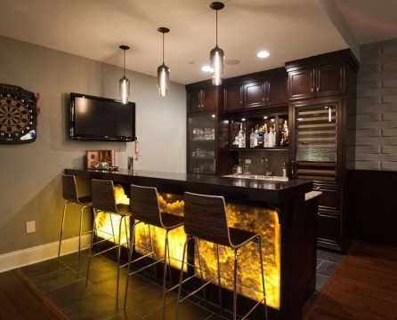 Backlit bar in the kitchen