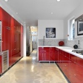 Glossy red kitchen