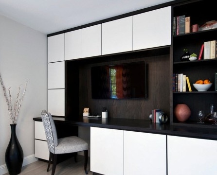 Intérieur de la chambre noir et blanc