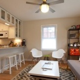 Kitchen studio with white furniture