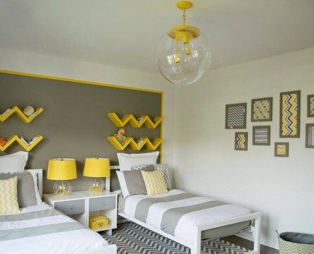 Interior amarillo gris