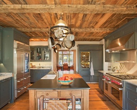 Wooden ceiling in the interior of Provence