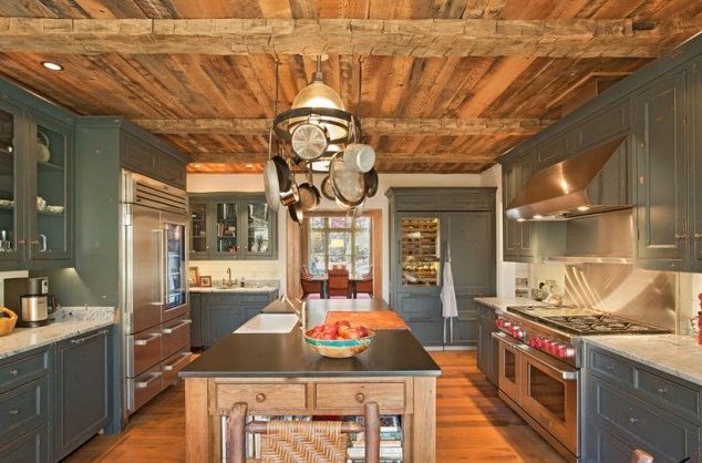 Wooden ceiling in the interior of Provence