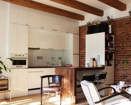 Loft-style kitchen area