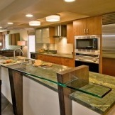 Transparent countertop for the kitchen