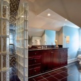 Glass block shower partitions