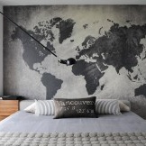 Carte du monde imitation sur papier peint photo