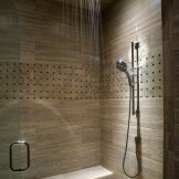 Imitation wood in the shower