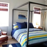 ห้องนอนตกแต่งด้วยสีน้ำทะเล