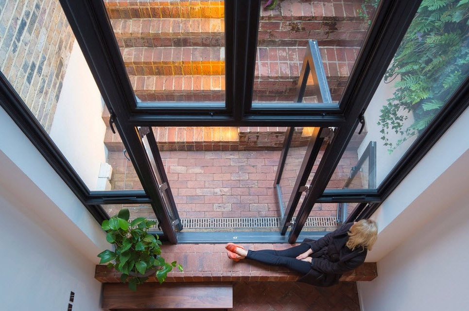 Large panoramic window as an exit to the terrace