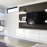 Black-white interior of a living room