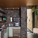 Stone wall kitchen