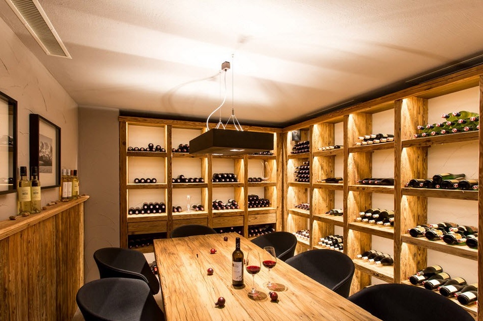 Homemade wine cellar in a modern style