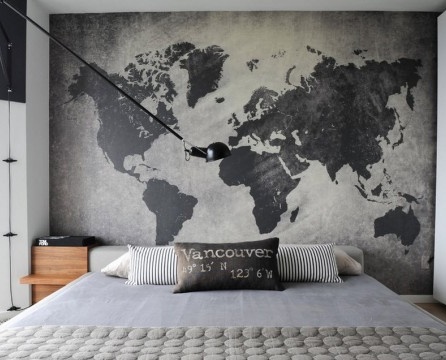 Pintura mural gris al dormitori