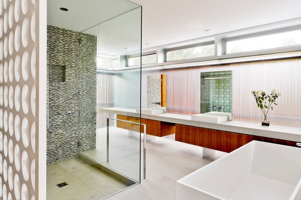 Perforated bathroom partition