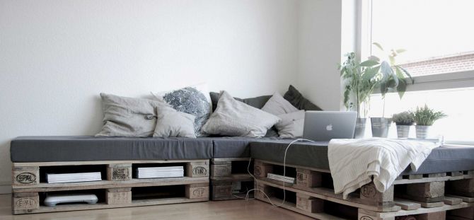 Gjør-det-selv sofaer fra paller (pall) (21 bilder)