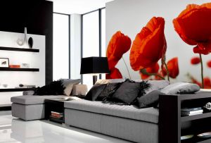 Photowall-papir i et interiør i en stue: vi åbner nye horisonter (23 fotos)