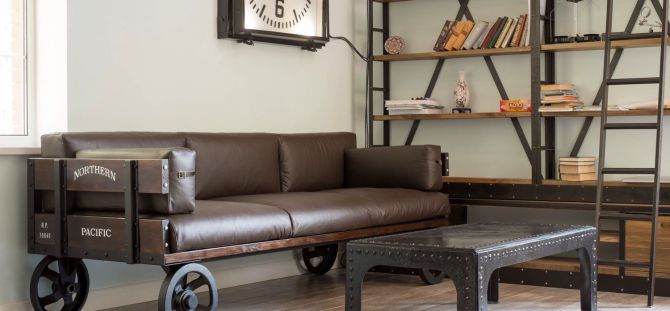 Loft style sofa: pang-industriya ginhawa (26 mga larawan)