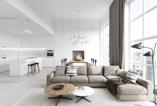 Beige sofa i interiøret: klassiske kombinasjoner (24 bilder)