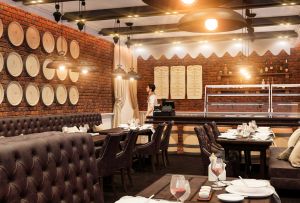 Projektet med en café i engelsk stil