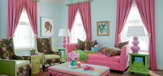 Rosa gardiner i hjemmet (24 bilder)