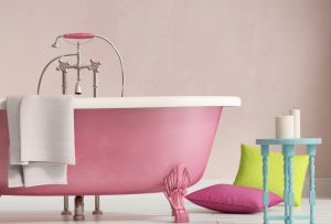 Lyserødt bad (40 fotos): gode eksempler på design