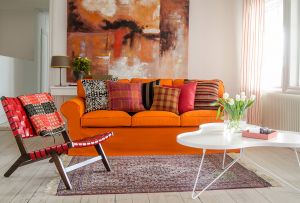 Sala de estar naranja (18 fotos): hermosas combinaciones en los interiores